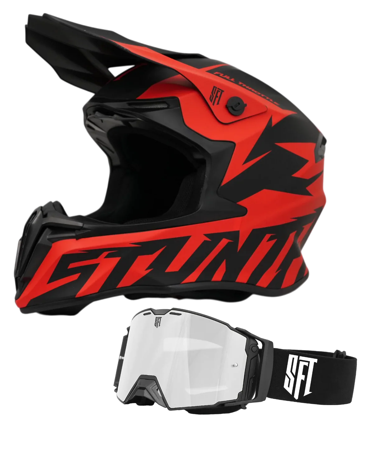 Helmet Red + FlatOut Goggles
