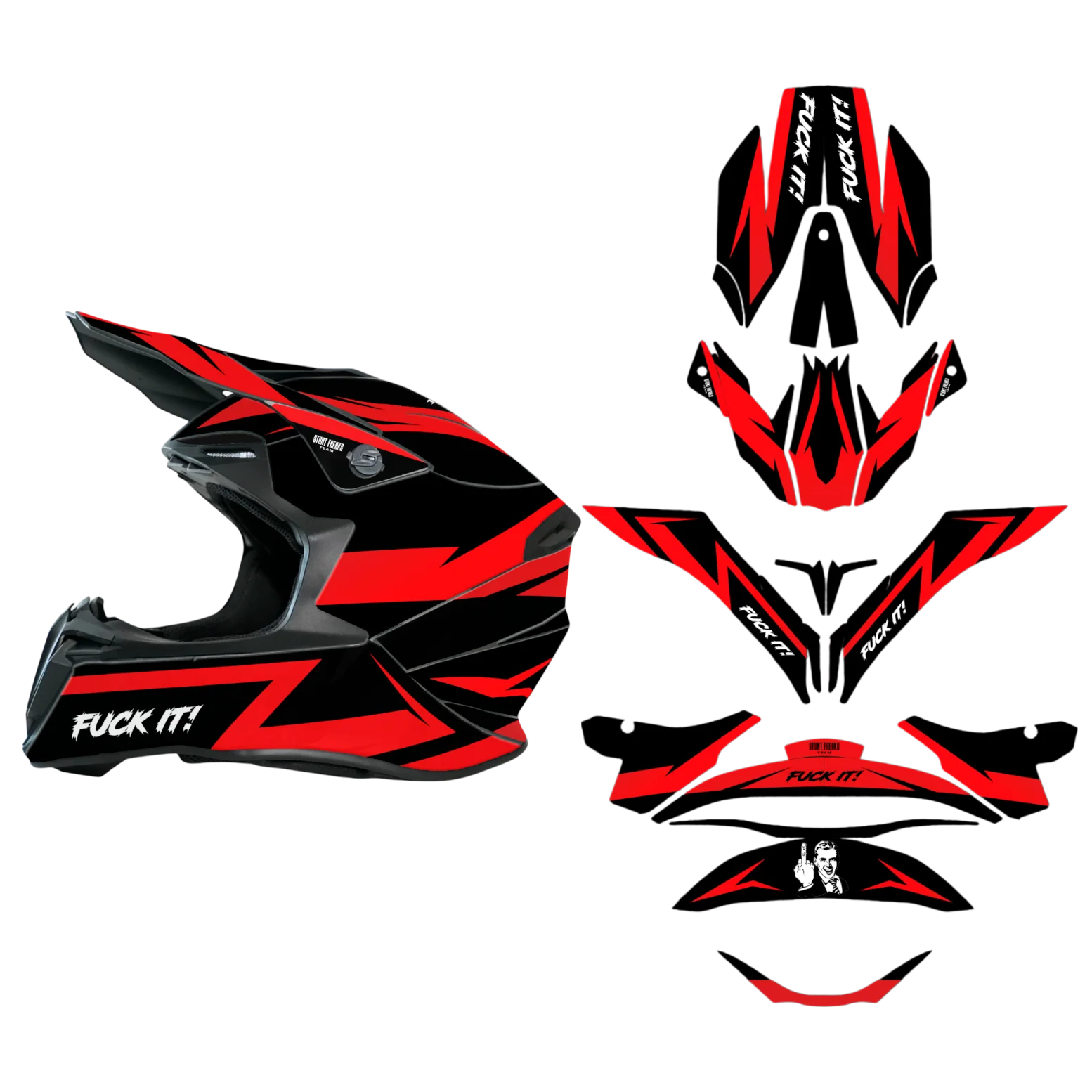 SFT Fuck It Red Helmet Graphics
