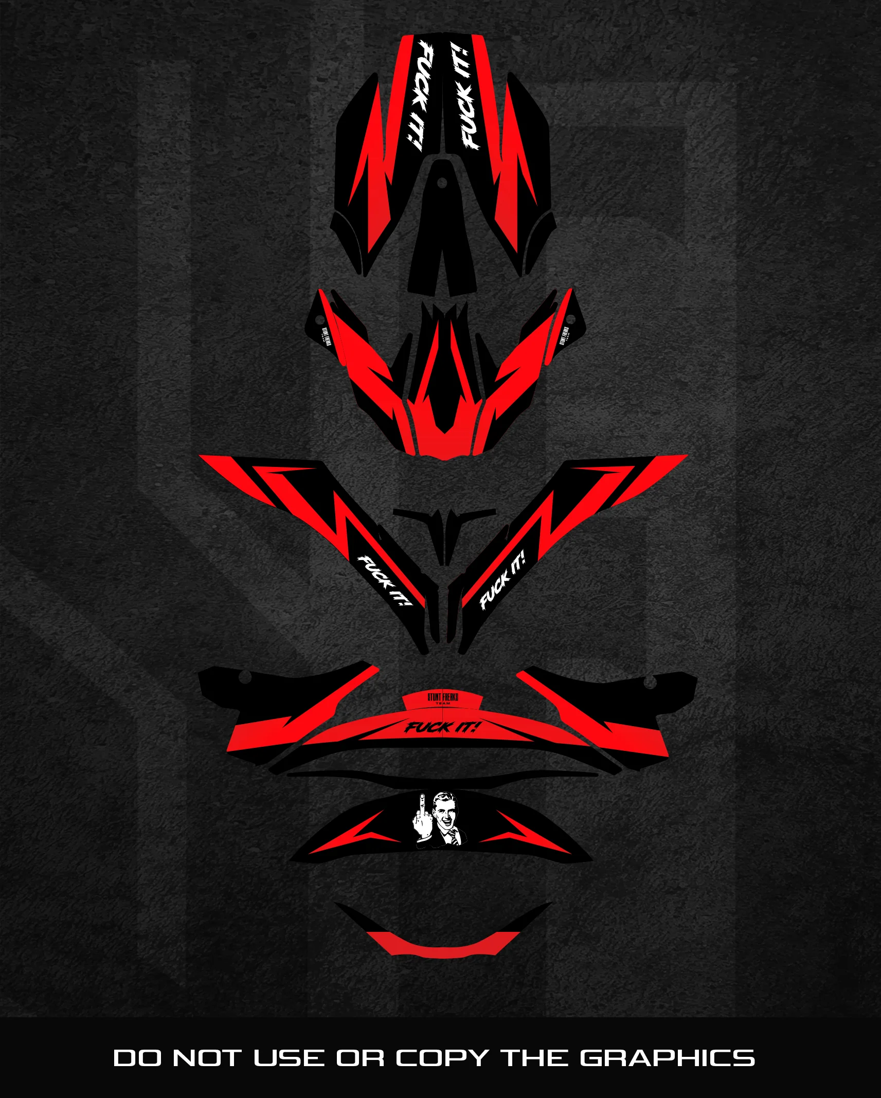 SFT Fuck It Red Helmet Graphics - Image 2