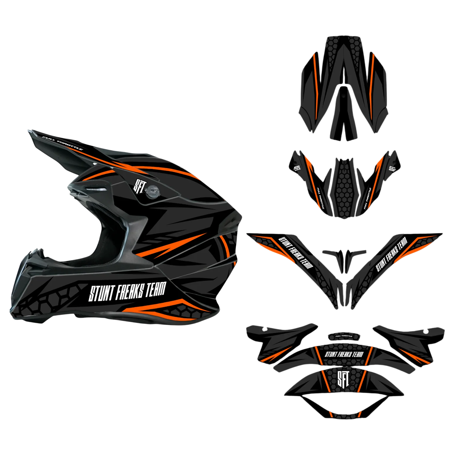 SFT Hexagon Gray Helmet Graphics