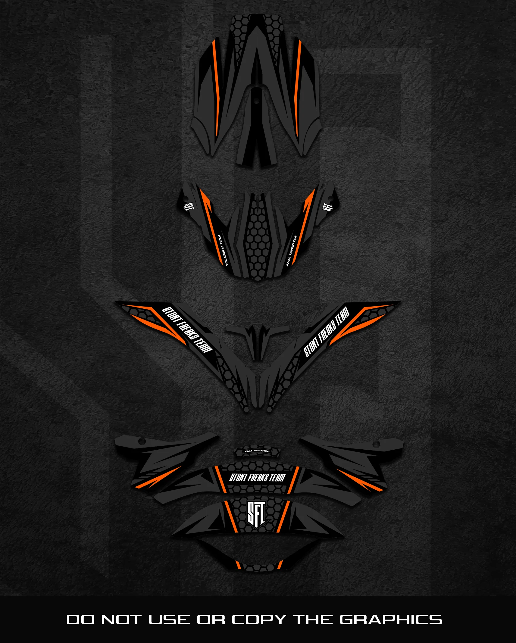 SFT Hexagon Gray Helmet Graphics - Image 2
