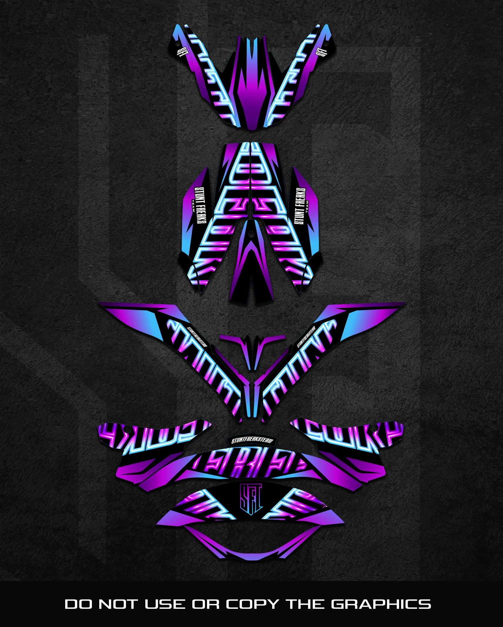 SFT Neo Purple Helmet Graphics - Image 2