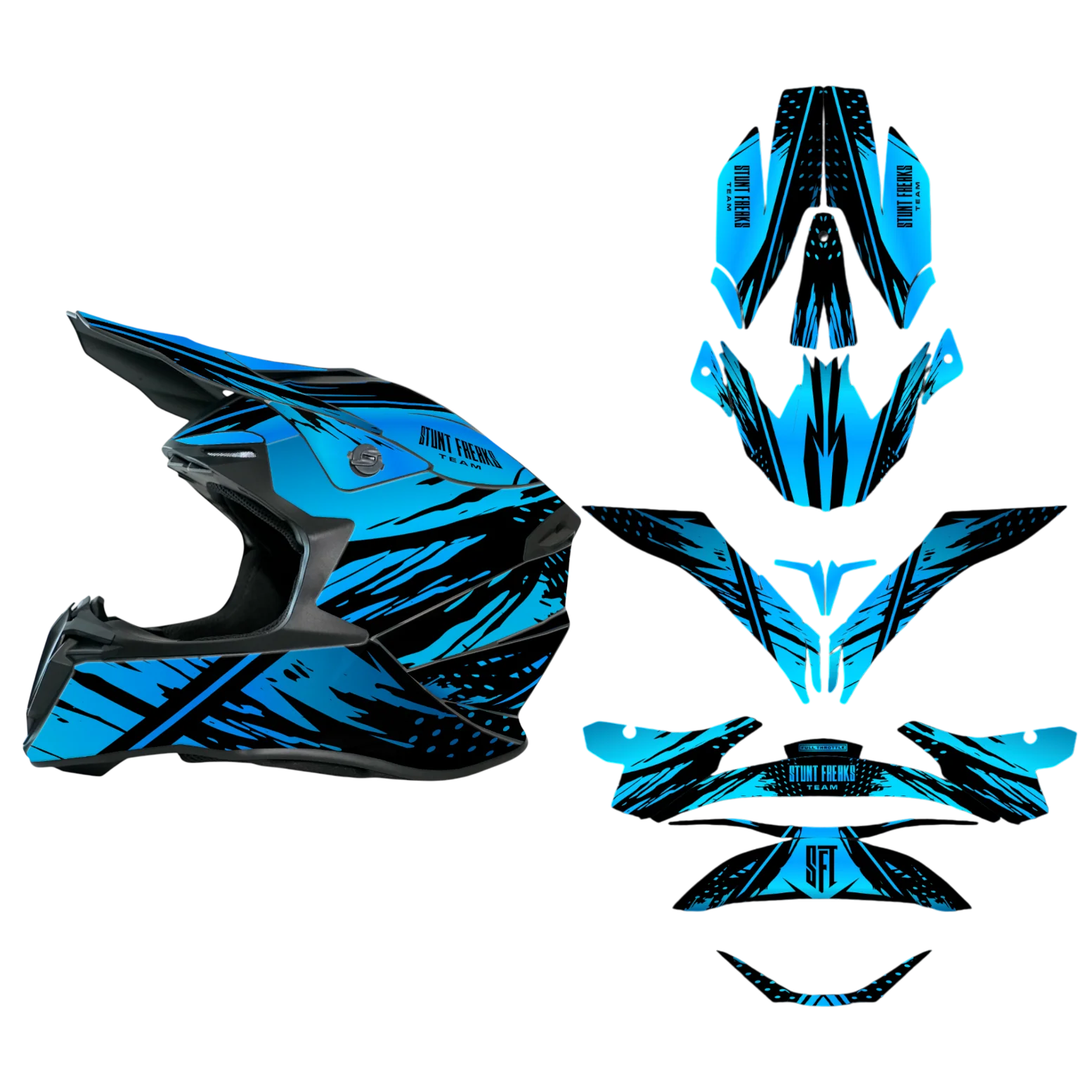 SFT Sunrise Blue Helmet Graphics