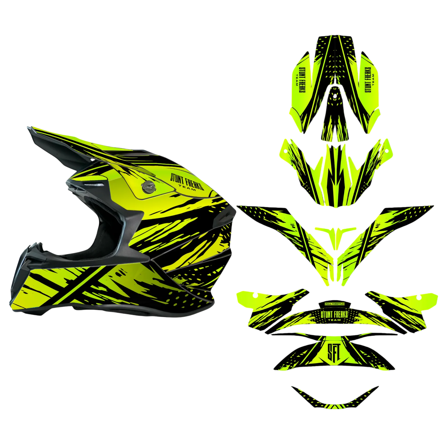 SFT Sunrise Fluo Yellow Helmet Graphics